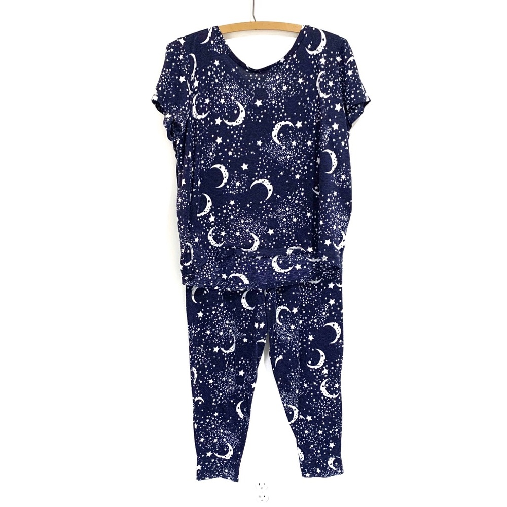 Jaclyn Intimates Moon and Stars Pajama Set Large